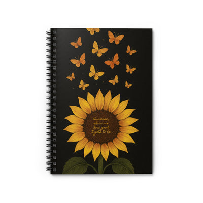 Sunflower Butterfly Spiral Notebook - Inspirational Journal for Writers, Artists, Gifts, Self-Reflection, Academic Use  (Digital Download)