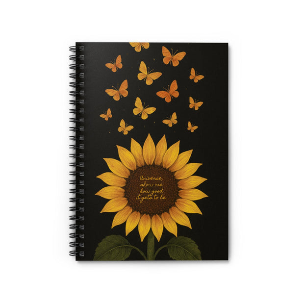 Sunflower Butterfly Spiral Notebook - Inspirational Journal for Writers, Artists, Gifts, Self-Reflection, Academic Use  (Digital Download)