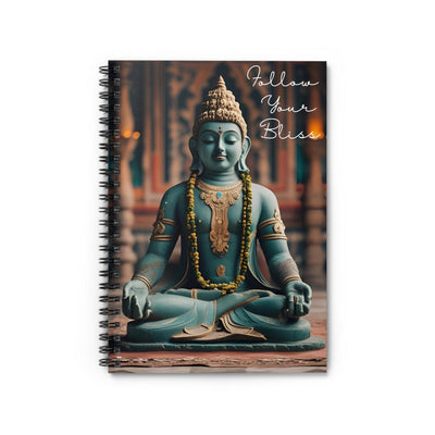 Buddha Spiral Notebook - Follow Your Bliss, Meditation Journal, Spiritual Gift, Mindfulness Diary, Yoga Log, Inspirational Planner