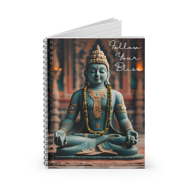 Buddha Spiral Notebook - Follow Your Bliss, Meditation Journal, Spiritual Gift, Mindfulness Diary, Yoga Log, Inspirational Planner