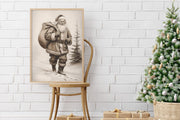 Vintage Santa Claus Framed Poster | Christmas Wall Art  (Digital Download)
